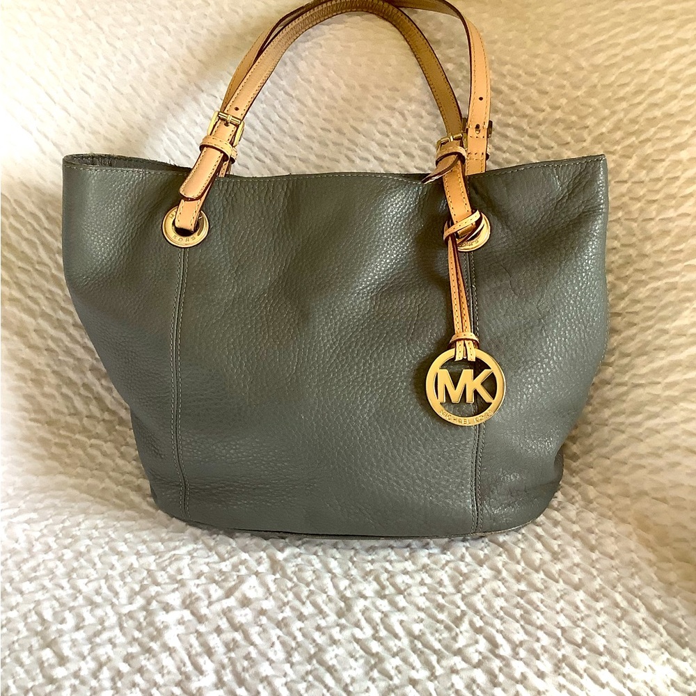 MICHAEL KORS COLLECTION Authentic Grey/Green Leather Bag
